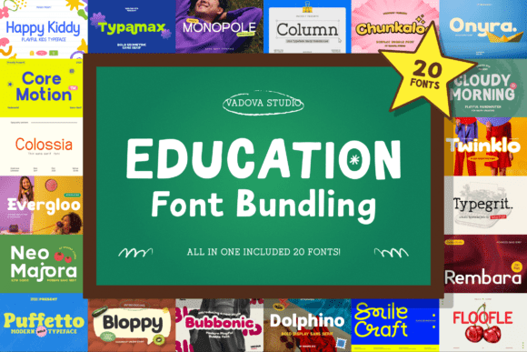 Education Bundle: A Playful Typeface for Creative Publishing
