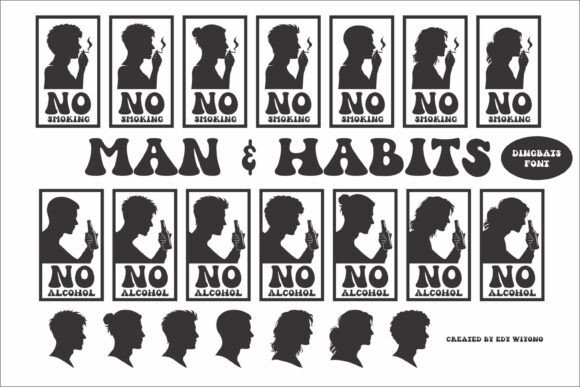 Man Habits: A Bold Dingbats Typeface for Creative Branding